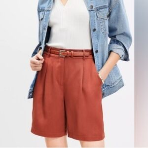 LOFT High Waist Rust Colored The Emory Short